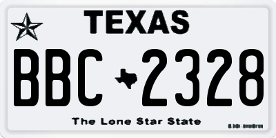 TX license plate BBC2328