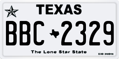 TX license plate BBC2329