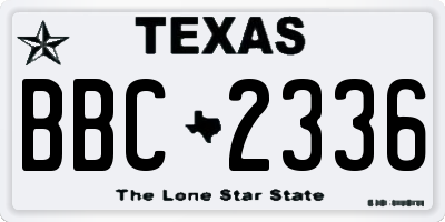 TX license plate BBC2336