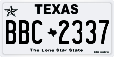 TX license plate BBC2337