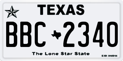 TX license plate BBC2340