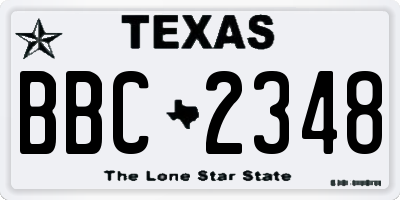 TX license plate BBC2348
