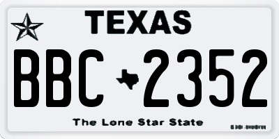 TX license plate BBC2352