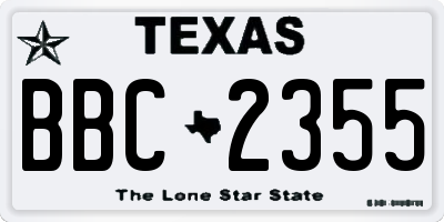 TX license plate BBC2355