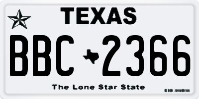 TX license plate BBC2366