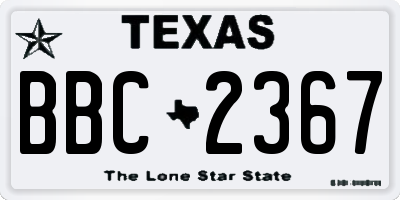 TX license plate BBC2367