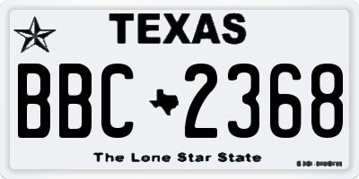 TX license plate BBC2368