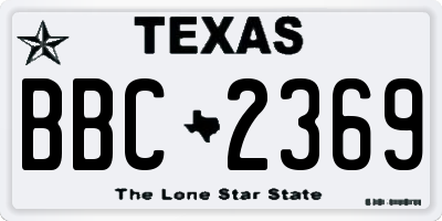 TX license plate BBC2369