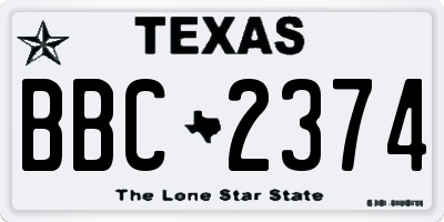 TX license plate BBC2374