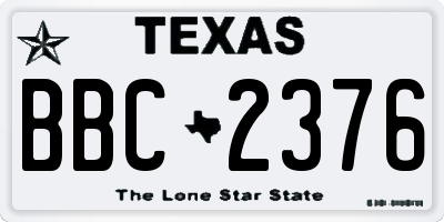 TX license plate BBC2376