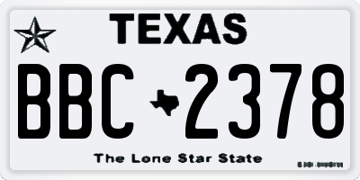 TX license plate BBC2378