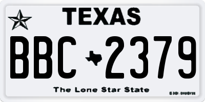 TX license plate BBC2379