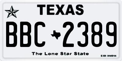 TX license plate BBC2389
