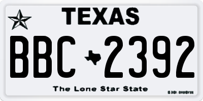 TX license plate BBC2392