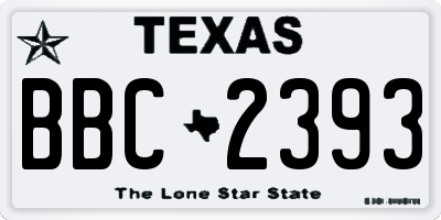 TX license plate BBC2393