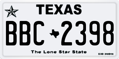 TX license plate BBC2398