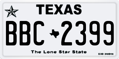 TX license plate BBC2399