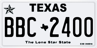 TX license plate BBC2400