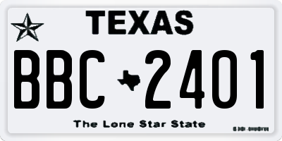 TX license plate BBC2401