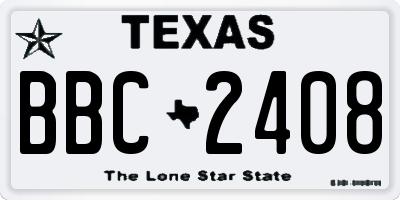 TX license plate BBC2408