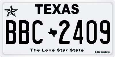TX license plate BBC2409