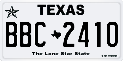 TX license plate BBC2410