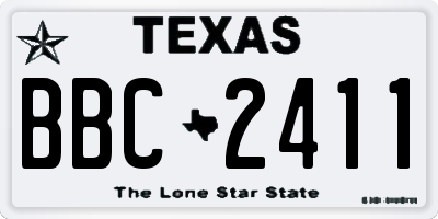 TX license plate BBC2411