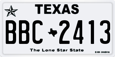 TX license plate BBC2413