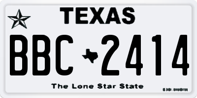 TX license plate BBC2414