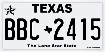 TX license plate BBC2415