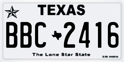 TX license plate BBC2416