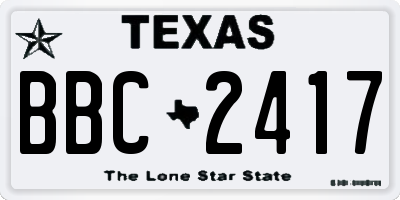 TX license plate BBC2417