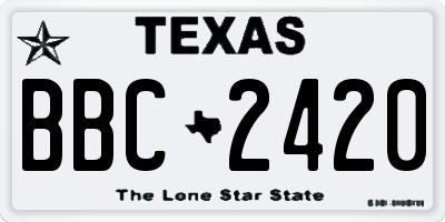TX license plate BBC2420