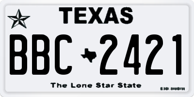 TX license plate BBC2421