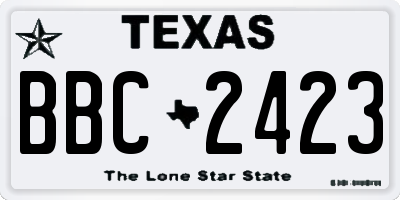 TX license plate BBC2423
