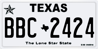 TX license plate BBC2424