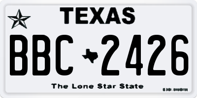 TX license plate BBC2426