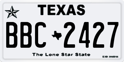 TX license plate BBC2427