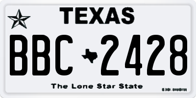 TX license plate BBC2428