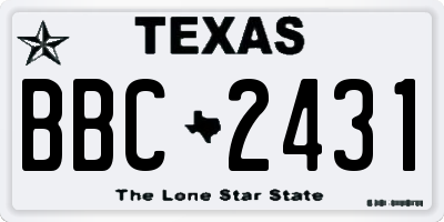 TX license plate BBC2431