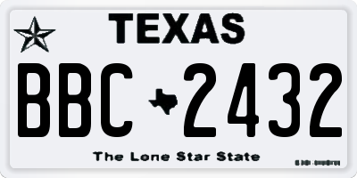 TX license plate BBC2432