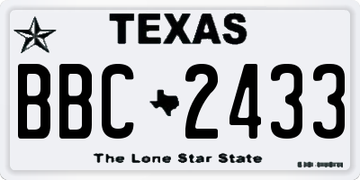 TX license plate BBC2433