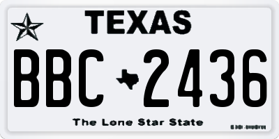 TX license plate BBC2436