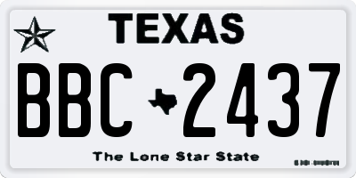 TX license plate BBC2437