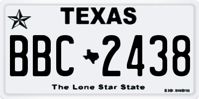 TX license plate BBC2438