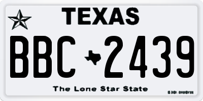 TX license plate BBC2439