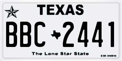 TX license plate BBC2441