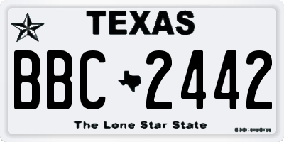 TX license plate BBC2442