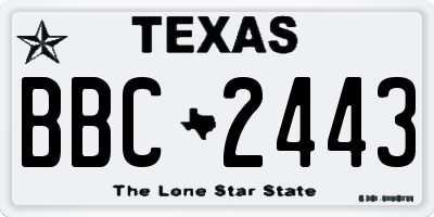 TX license plate BBC2443