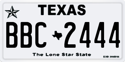 TX license plate BBC2444